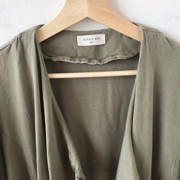 Sophie Rue open front green lightweight blazer - Picture 3 of 7